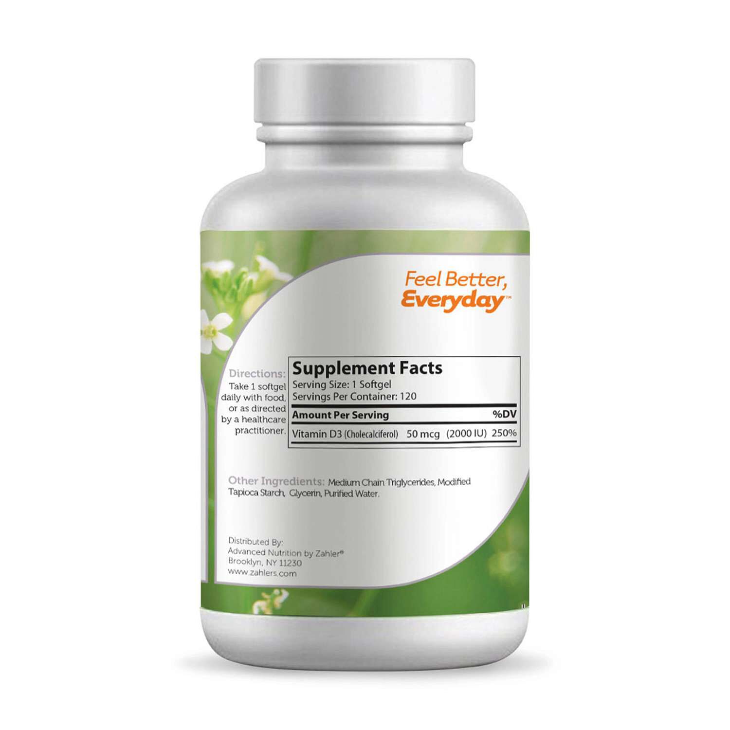 Vitamin D3 2000 IU - 120 Softgels (120 Servings)